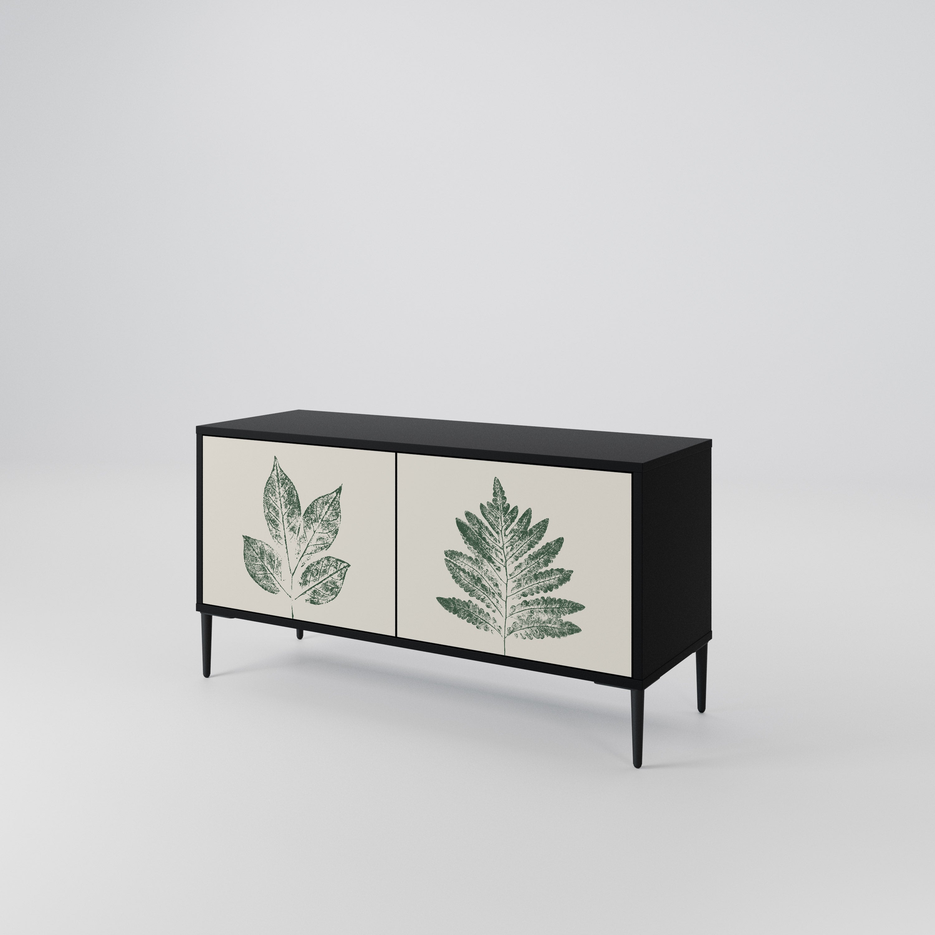 GREEN LEAFY STAMPS Compact 2-Door TV Cabinet