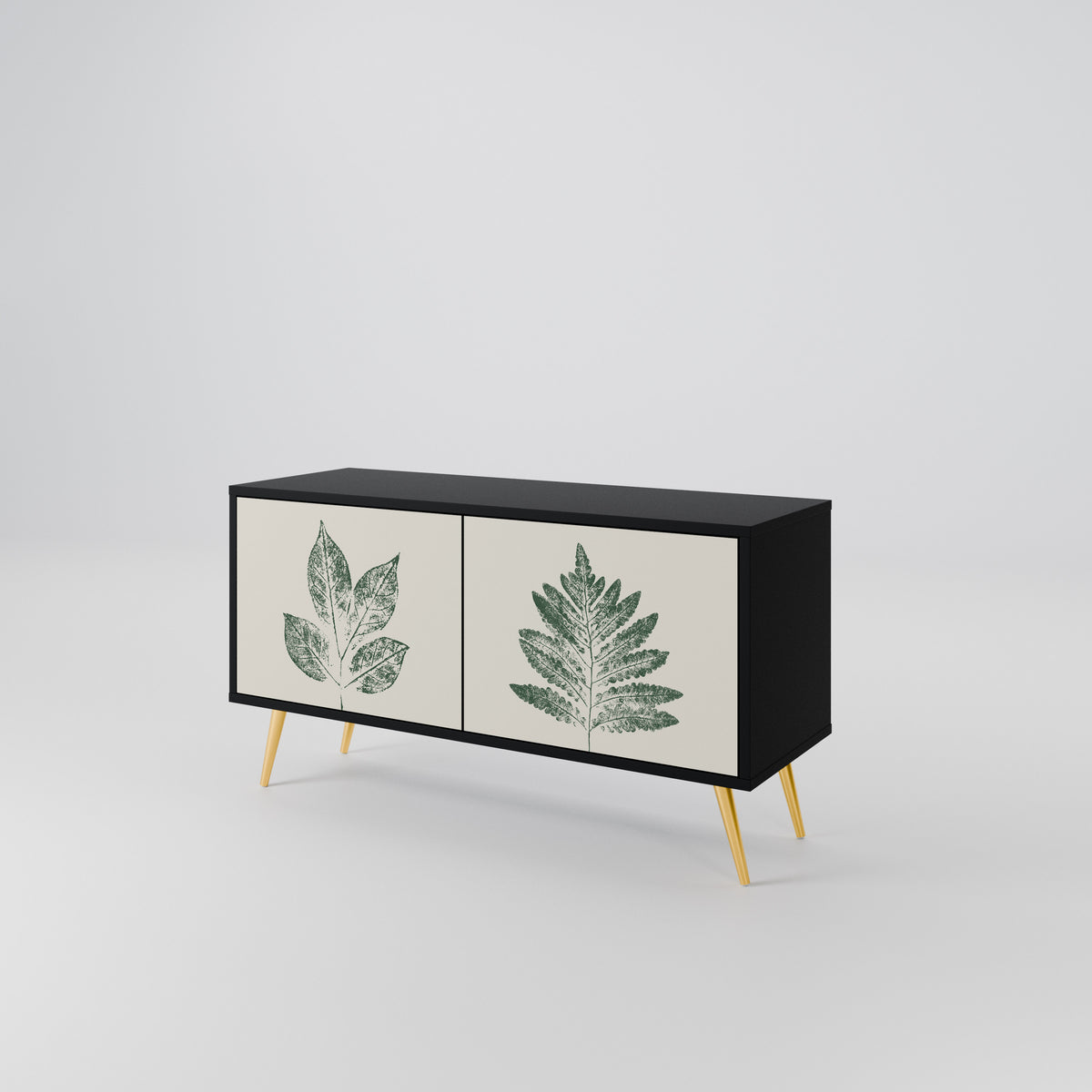 GREEN LEAFY STAMPS Mueble de TV Compacto de 2 puertas
