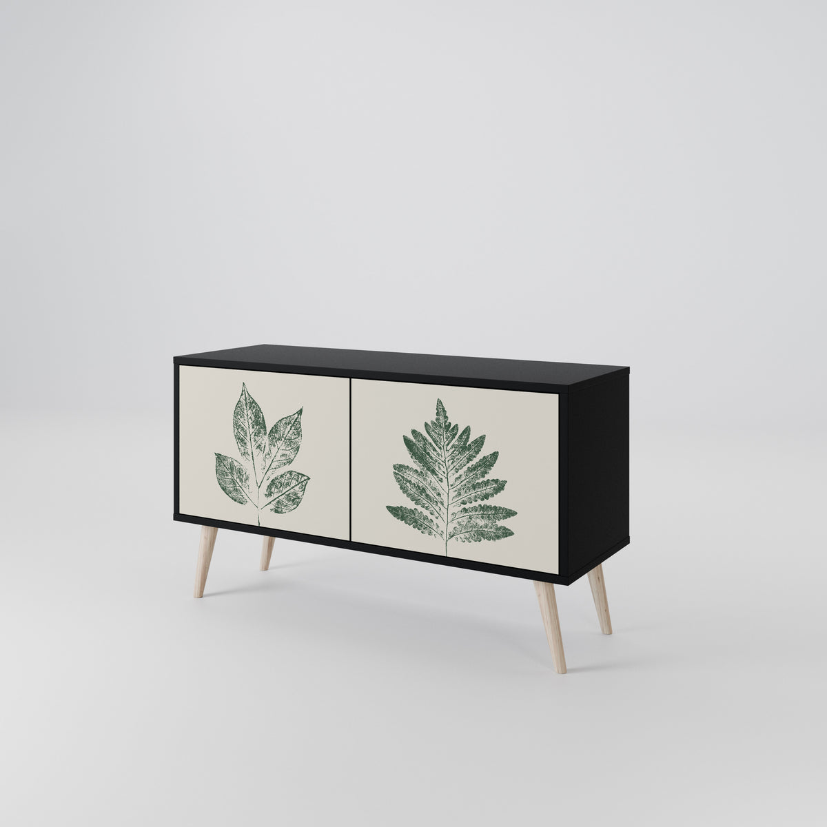 GREEN LEAFY STAMPS Mueble de TV Compacto de 2 puertas