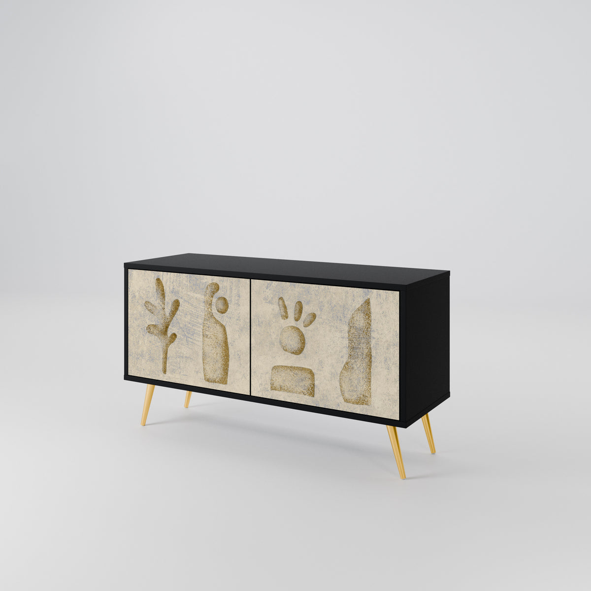 SAND SCULPTURES Mueble de TV Compacto de 2 puertas