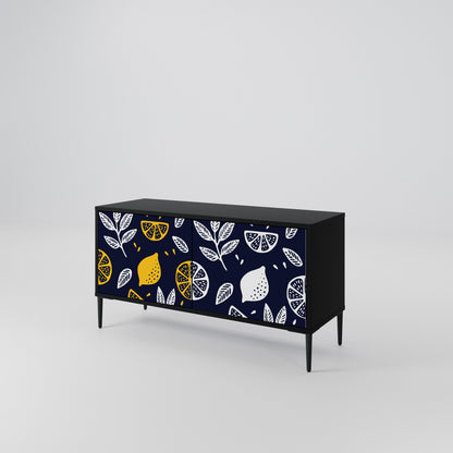 CITRUS BLACK AND WHITE Mueble de TV Compacto de 2 puertas