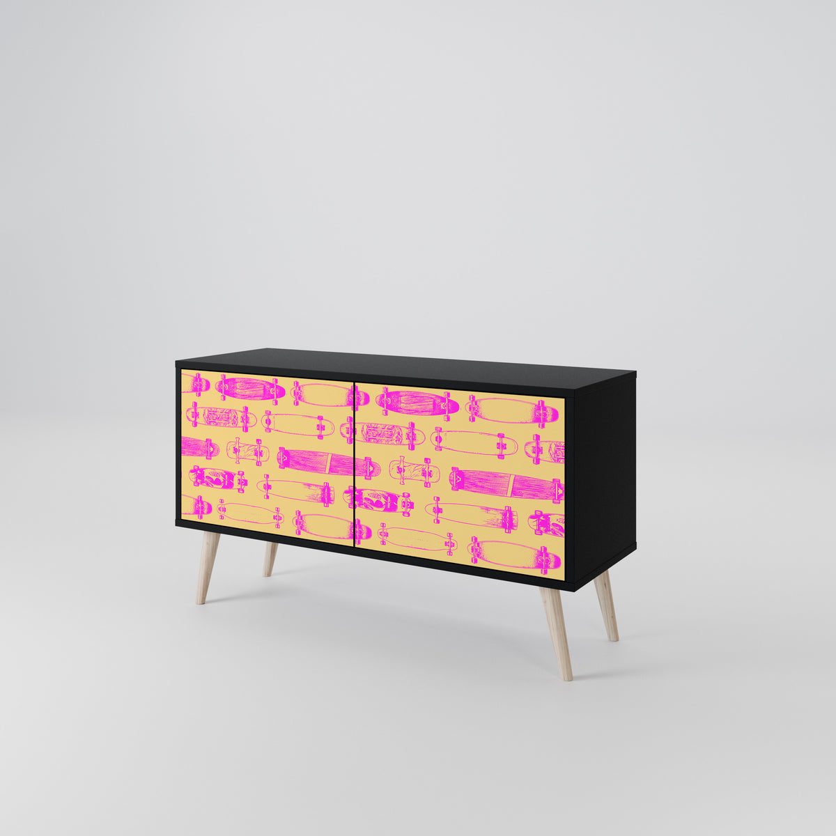SKATEBOARD ARTISTRY Mueble de TV Compacto de 2 puertas
