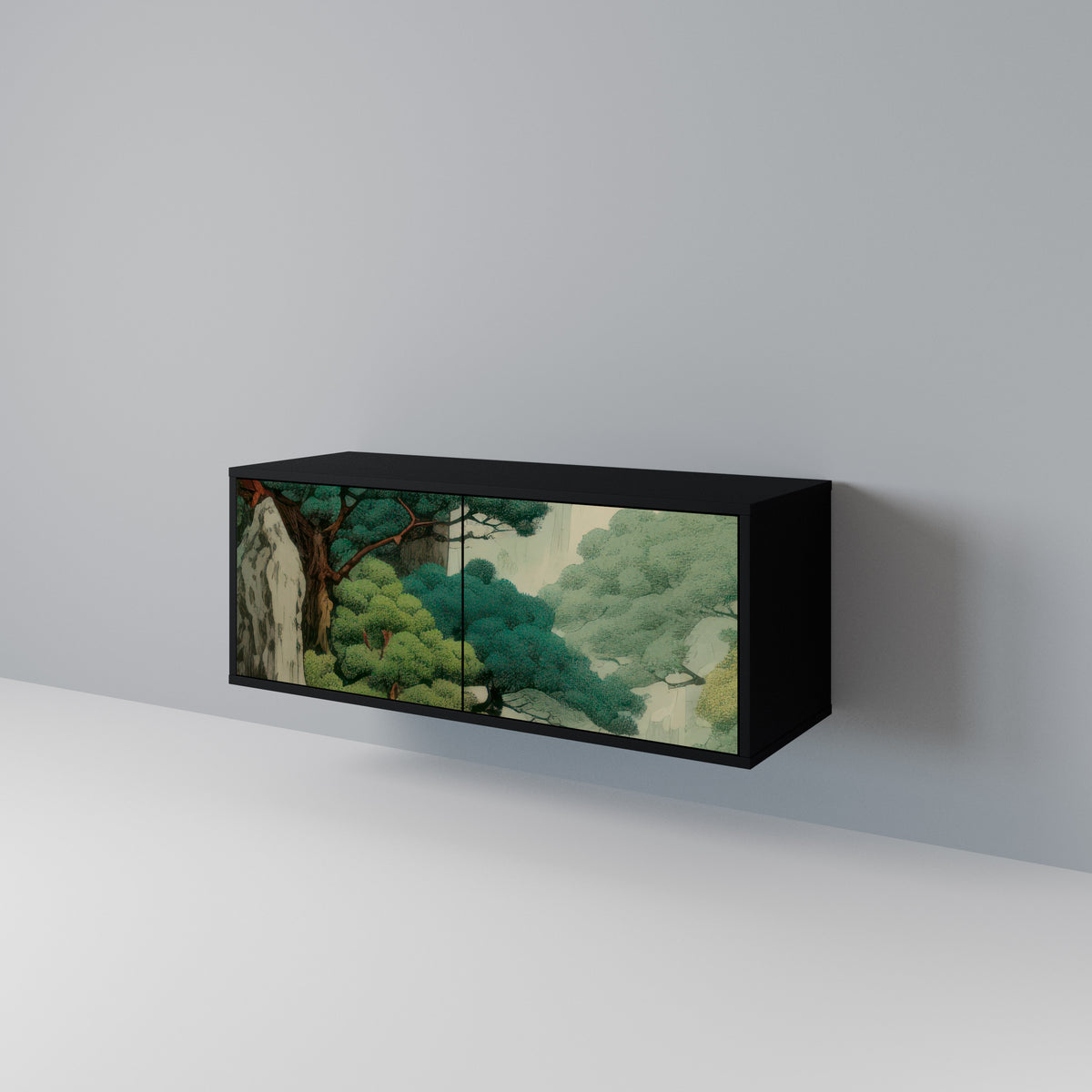 VERDURE ABYSS Mueble de TV Compacto de 2 puertas