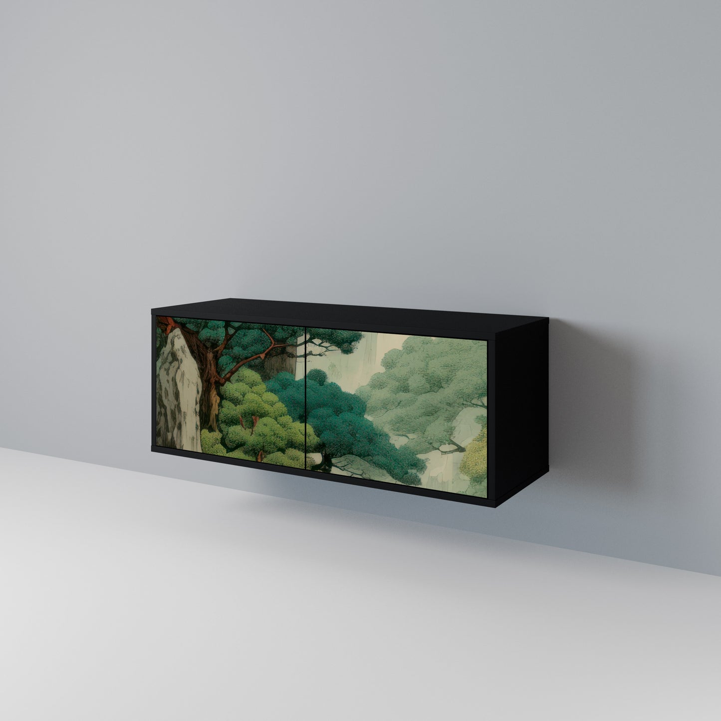 VERDURE ABYSS Mueble de TV Compacto de 2 puertas