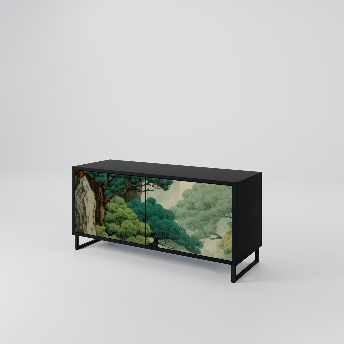 VERDURE ABYSS Mueble de TV Compacto de 2 puertas