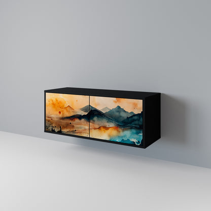 OMINOUS MOUNTAINS Mueble de TV Compacto de 2 puertas