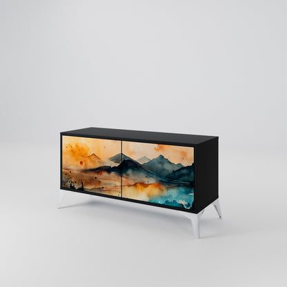 OMINOUS MOUNTAINS Mueble de TV Compacto de 2 puertas
