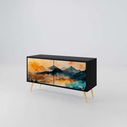 OMINOUS MOUNTAINS Mueble de TV Compacto de 2 puertas