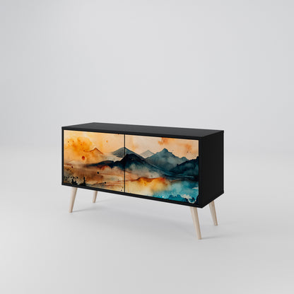 OMINOUS MOUNTAINS Mueble de TV Compacto de 2 puertas
