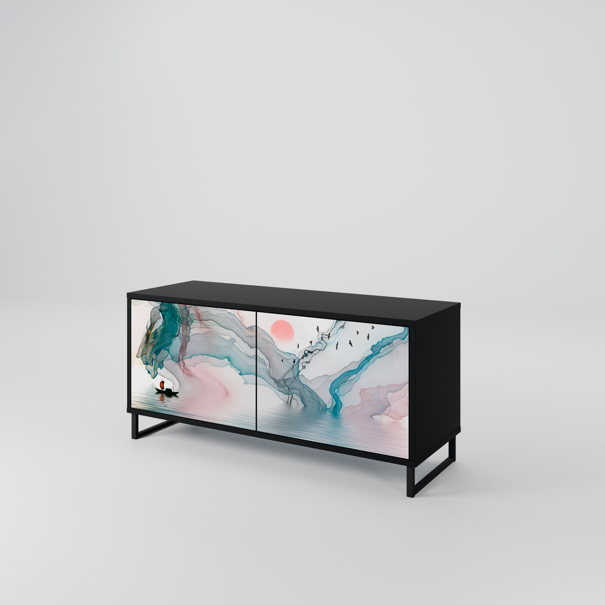 VELVET CROSSING Mueble de TV Compacto de 2 puertas
