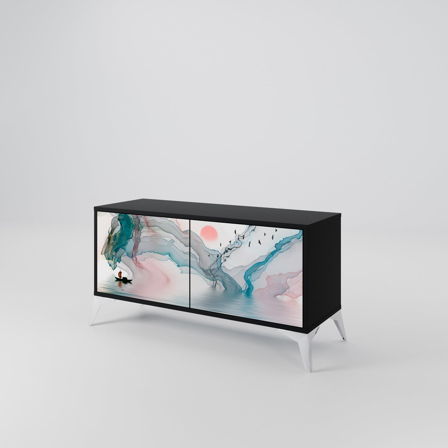 VELVET CROSSING Mueble de TV Compacto de 2 puertas