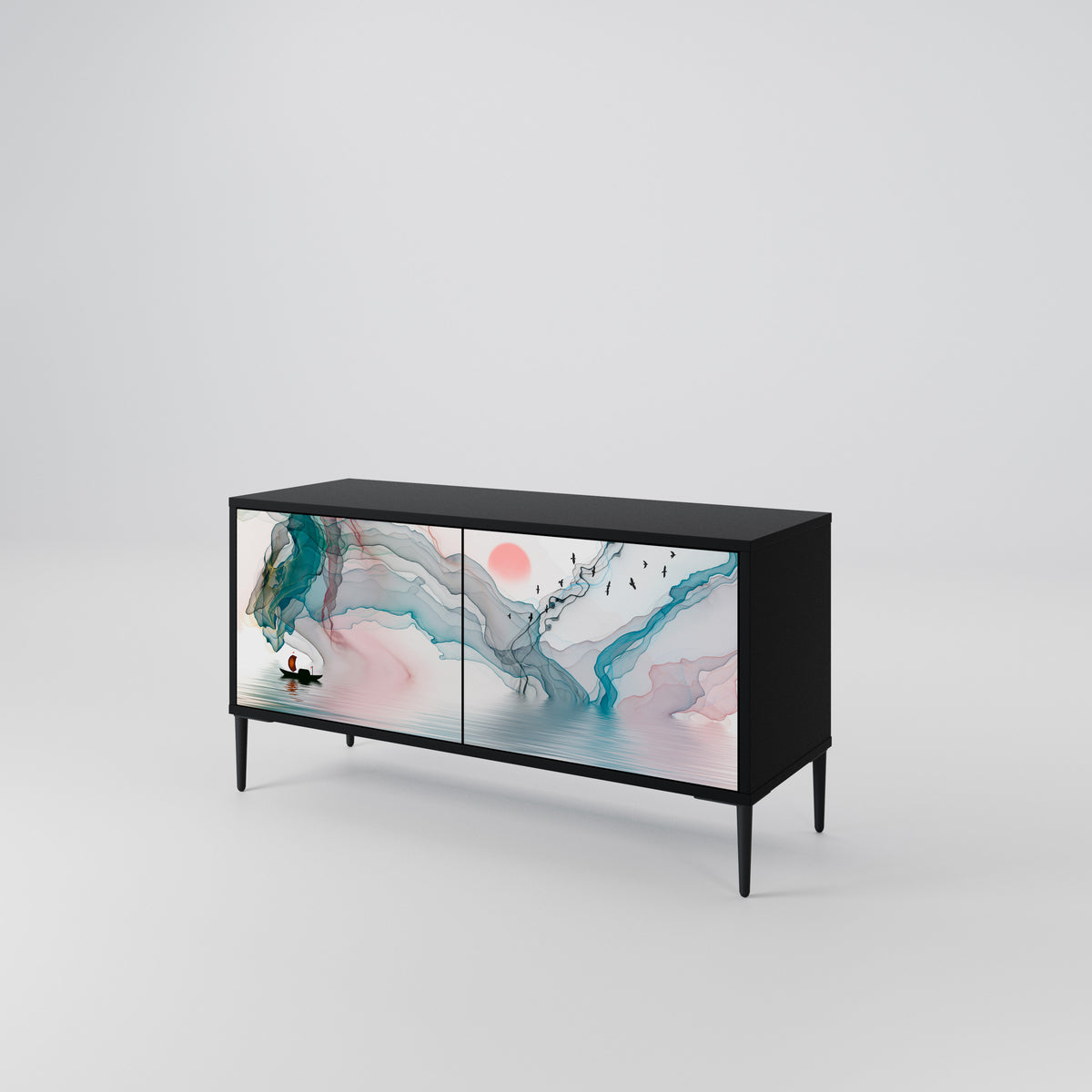 VELVET CROSSING Mueble de TV Compacto de 2 puertas