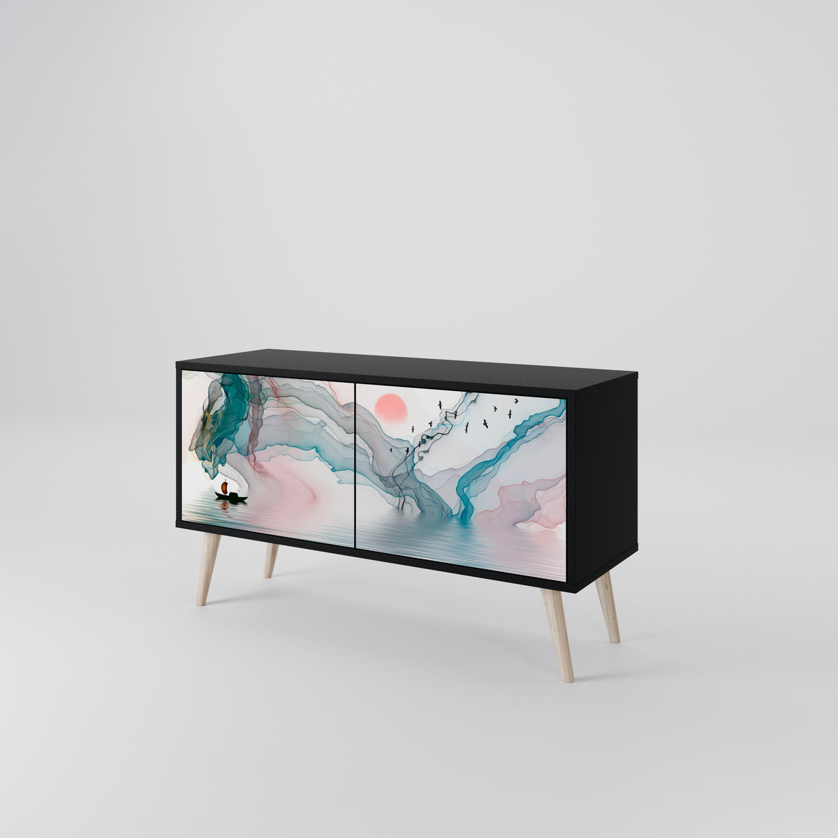 VELVET CROSSING Mueble de TV Compacto de 2 puertas