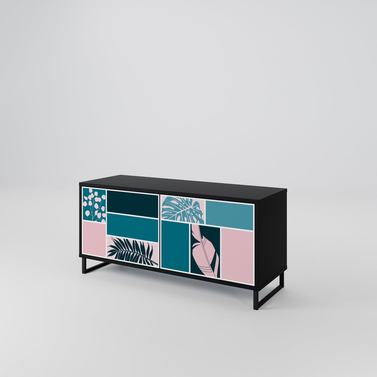 COMBINATION OF SHAPES Mueble de TV Compacto de 2 puertas