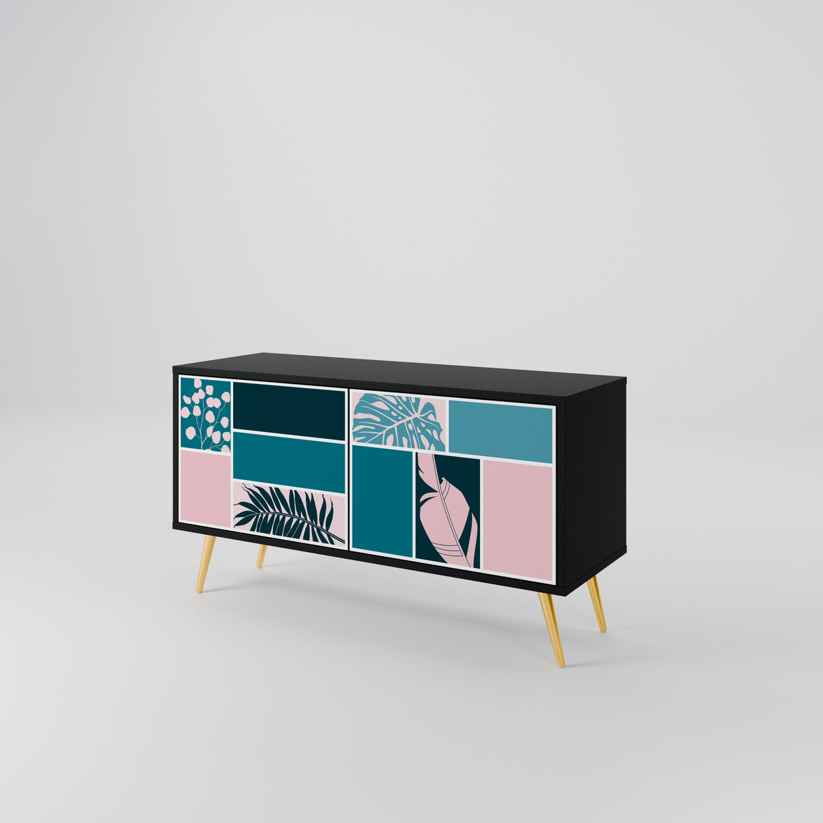COMBINATION OF SHAPES Mueble de TV Compacto de 2 puertas