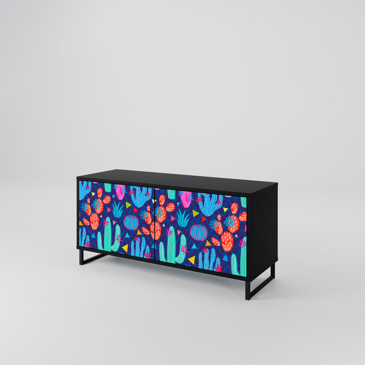 CACTUS VIBES Mueble de TV Compacto de 2 puertas