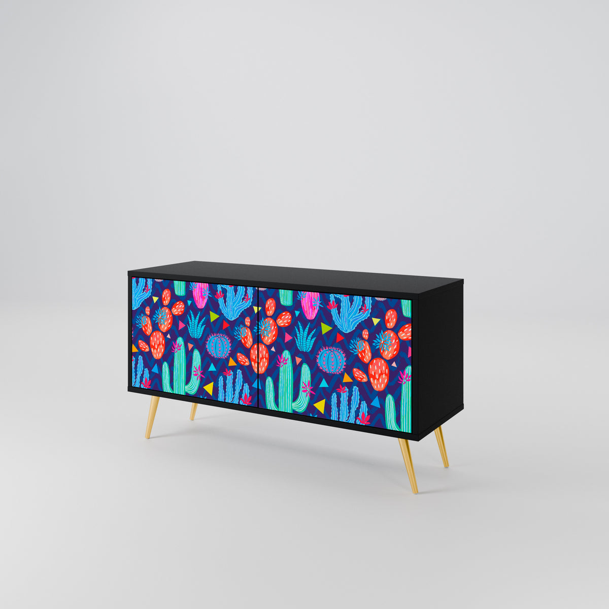 CACTUS VIBES Mueble de TV Compacto de 2 puertas