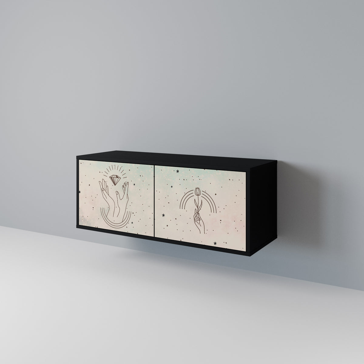 DELICATE BEAUTY Mueble de TV Compacto de 2 puertas