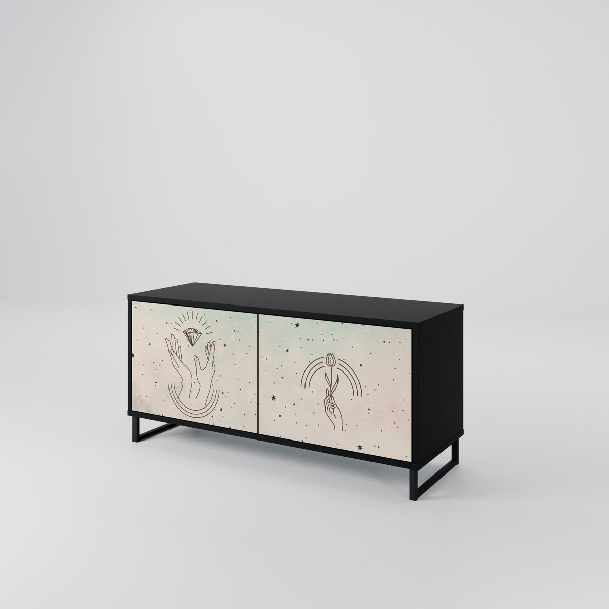 DELICATE BEAUTY Mueble de TV Compacto de 2 puertas