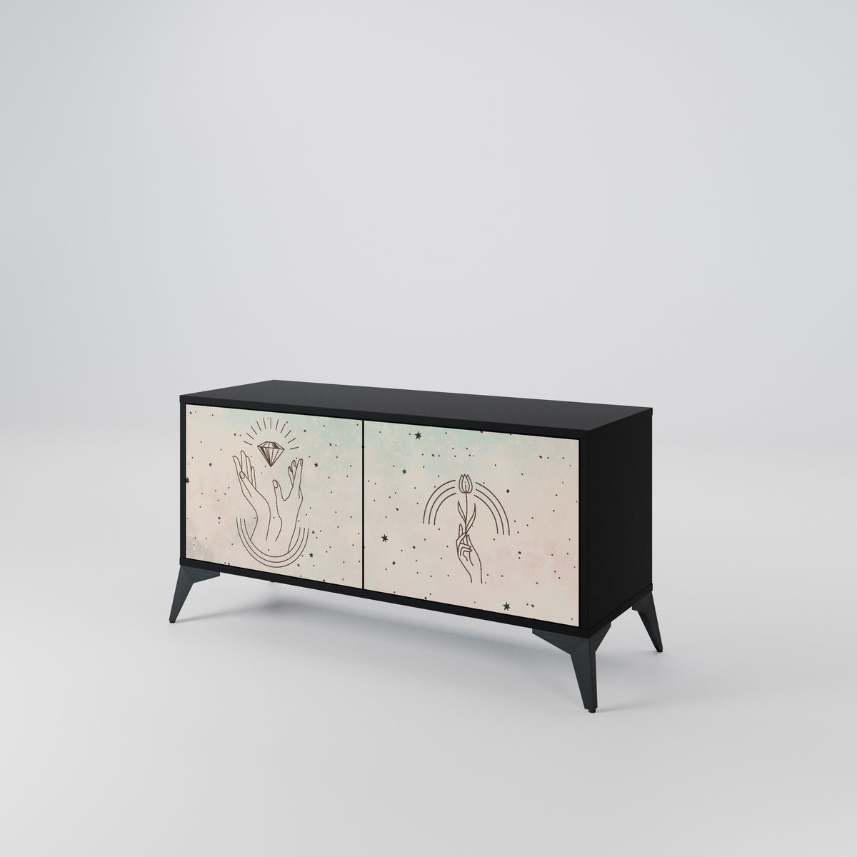 DELICATE BEAUTY Mueble de TV Compacto de 2 puertas