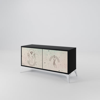 DELICATE BEAUTY Mueble de TV Compacto de 2 puertas