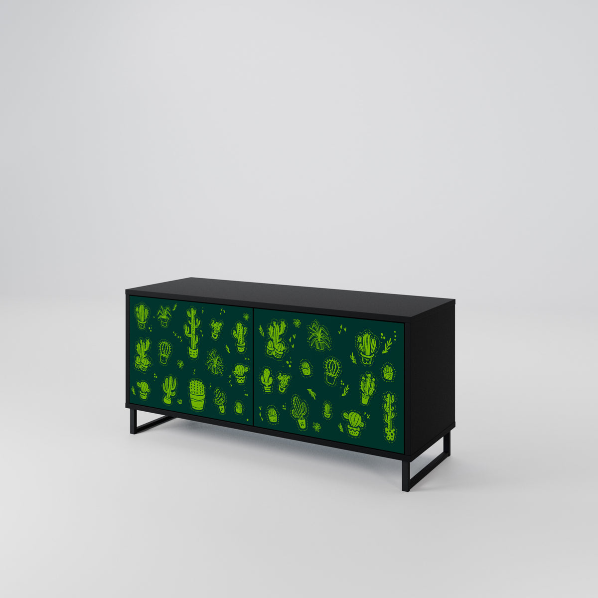 DESERT GREEN Mueble de TV Compacto de 2 puertas