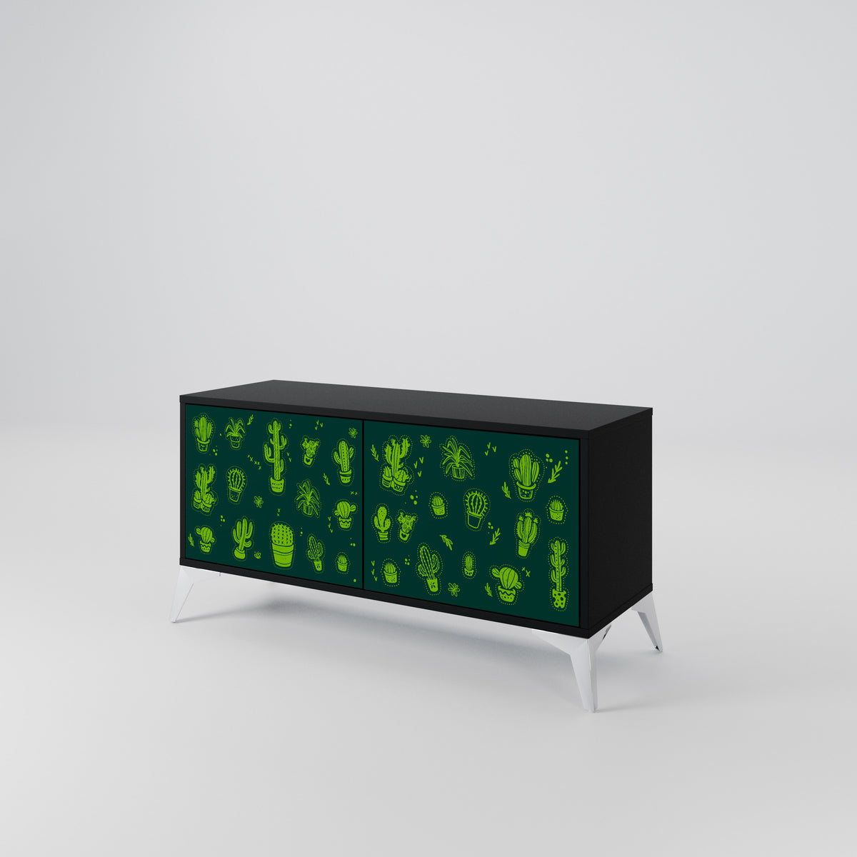 DESERT GREEN Mueble de TV Compacto de 2 puertas