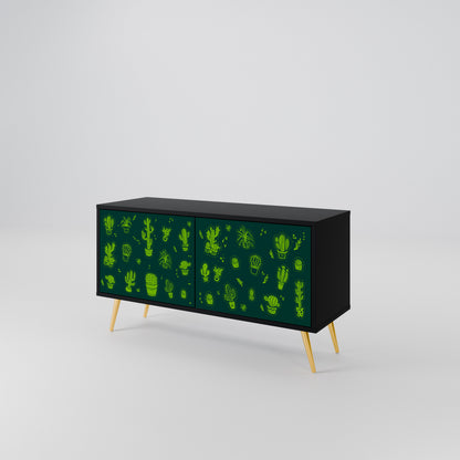 DESERT GREEN Mueble de TV Compacto de 2 puertas