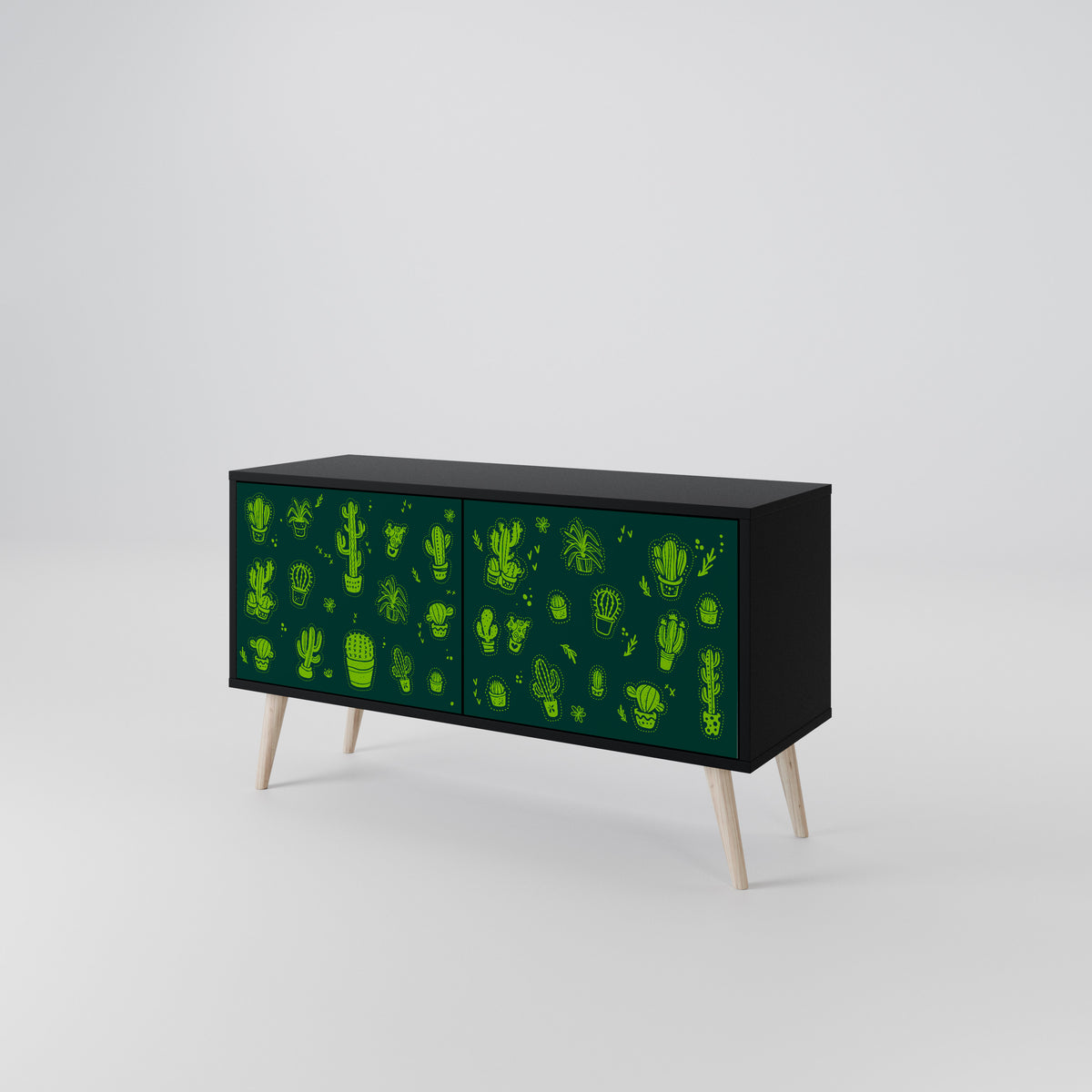 DESERT GREEN Mueble de TV Compacto de 2 puertas
