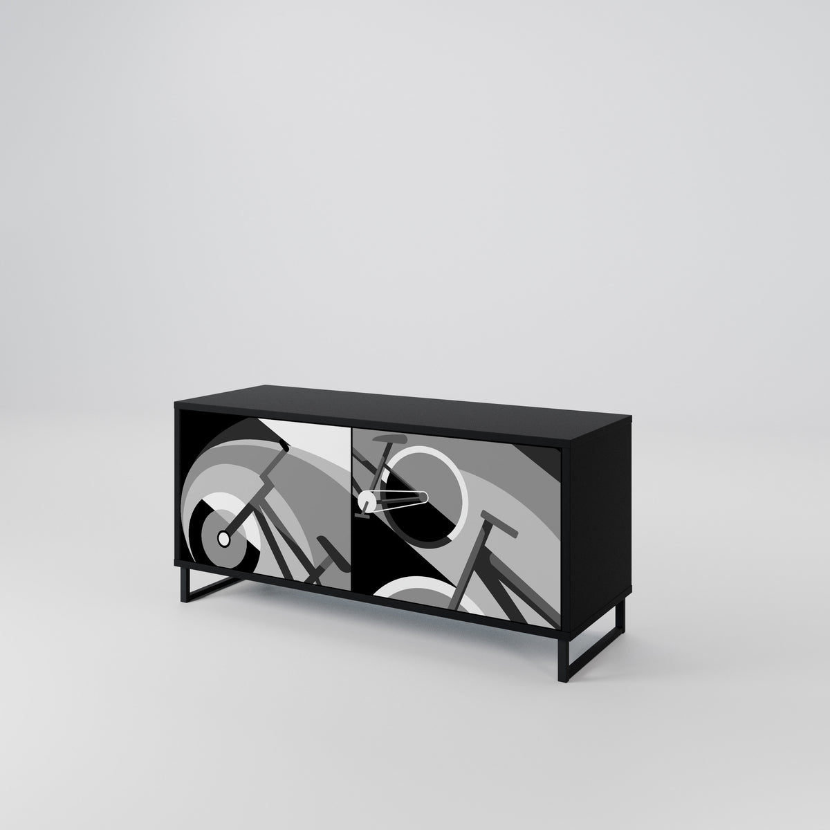 BIKE ENERGY Mueble de TV Compacto de 2 puertas