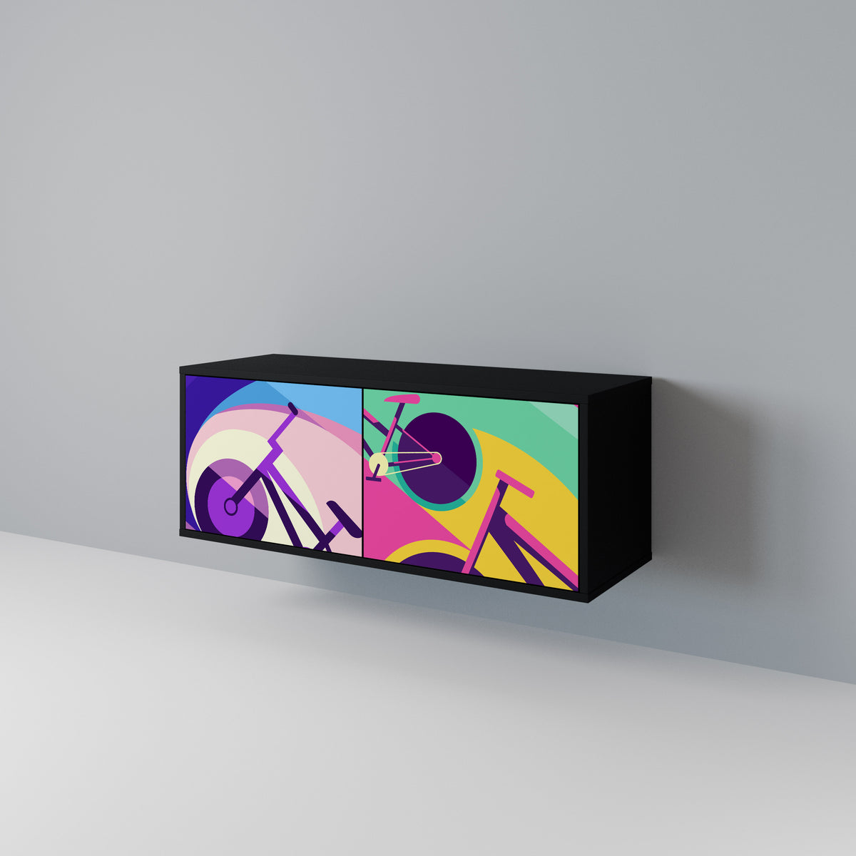 BIKE DREAMS Mueble de TV Compacto de 2 puertas