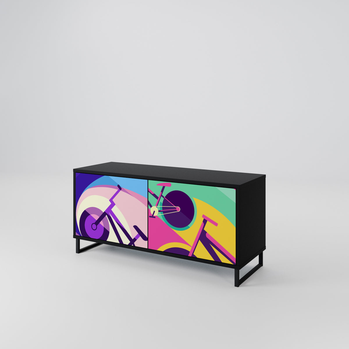 BIKE DREAMS Mueble de TV Compacto de 2 puertas