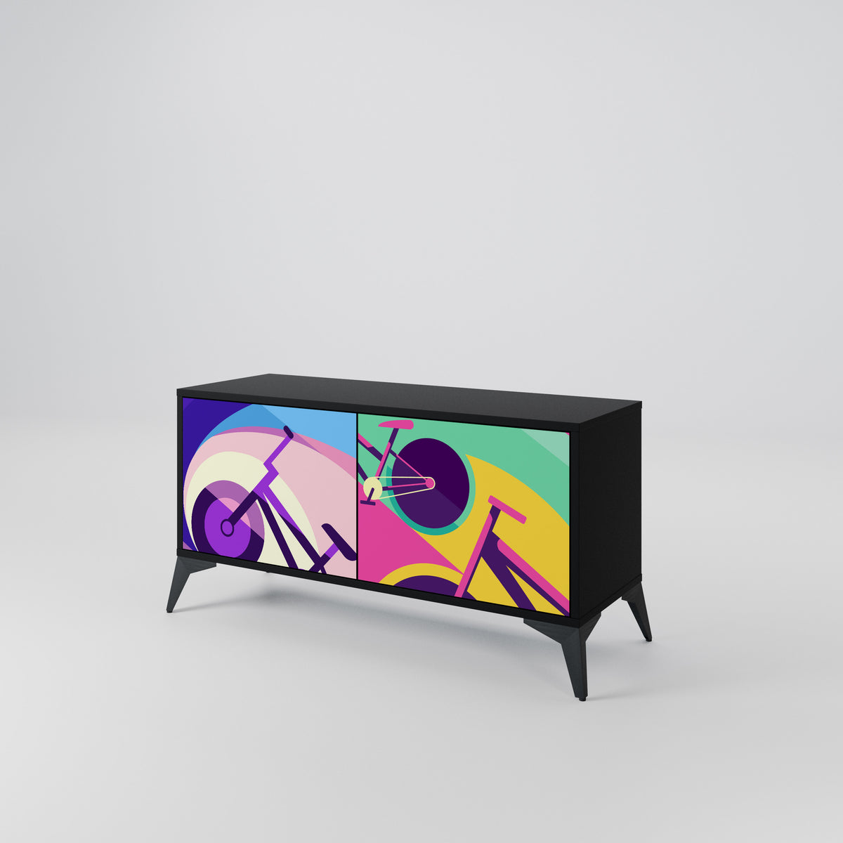 BIKE DREAMS Mueble de TV Compacto de 2 puertas