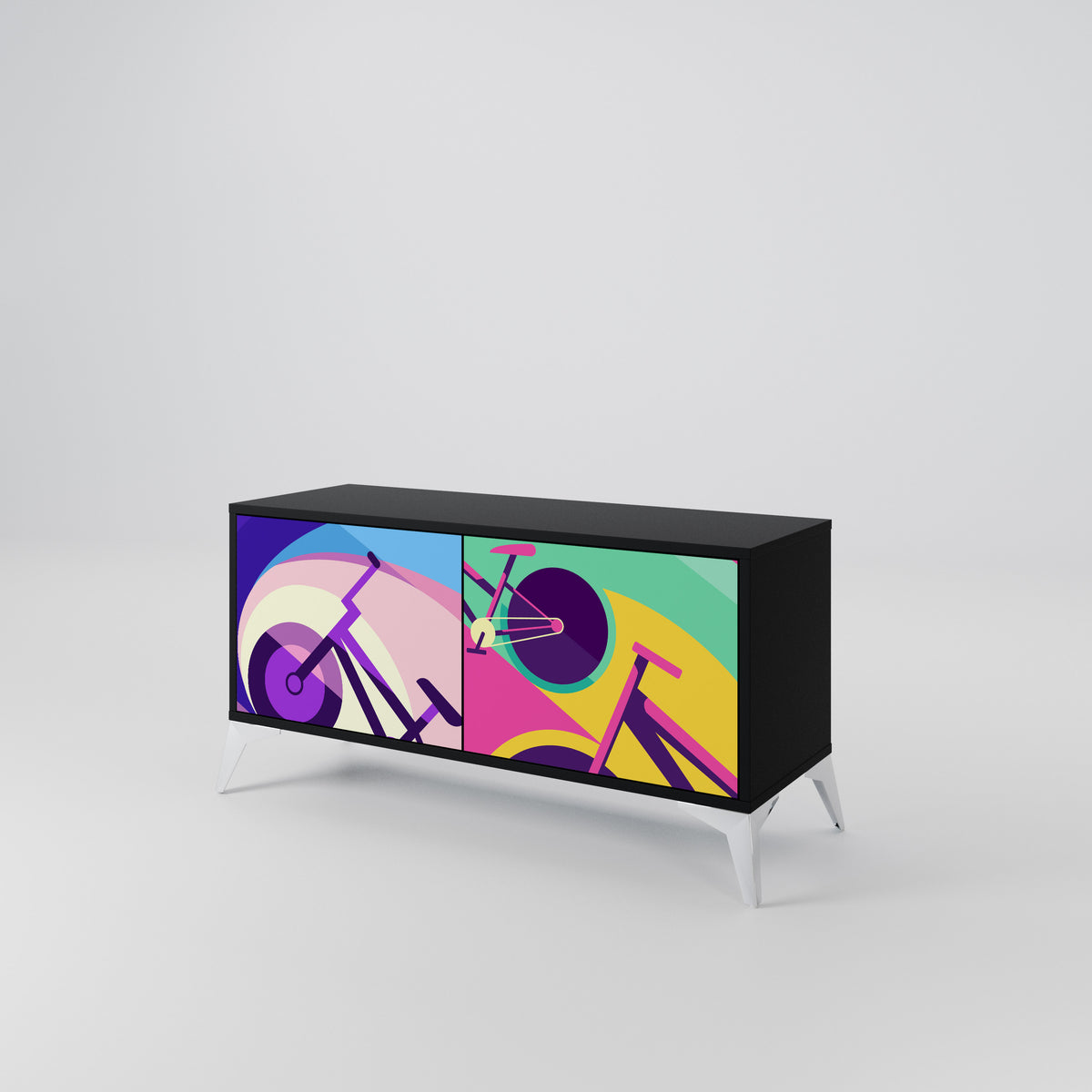 BIKE DREAMS Mueble de TV Compacto de 2 puertas