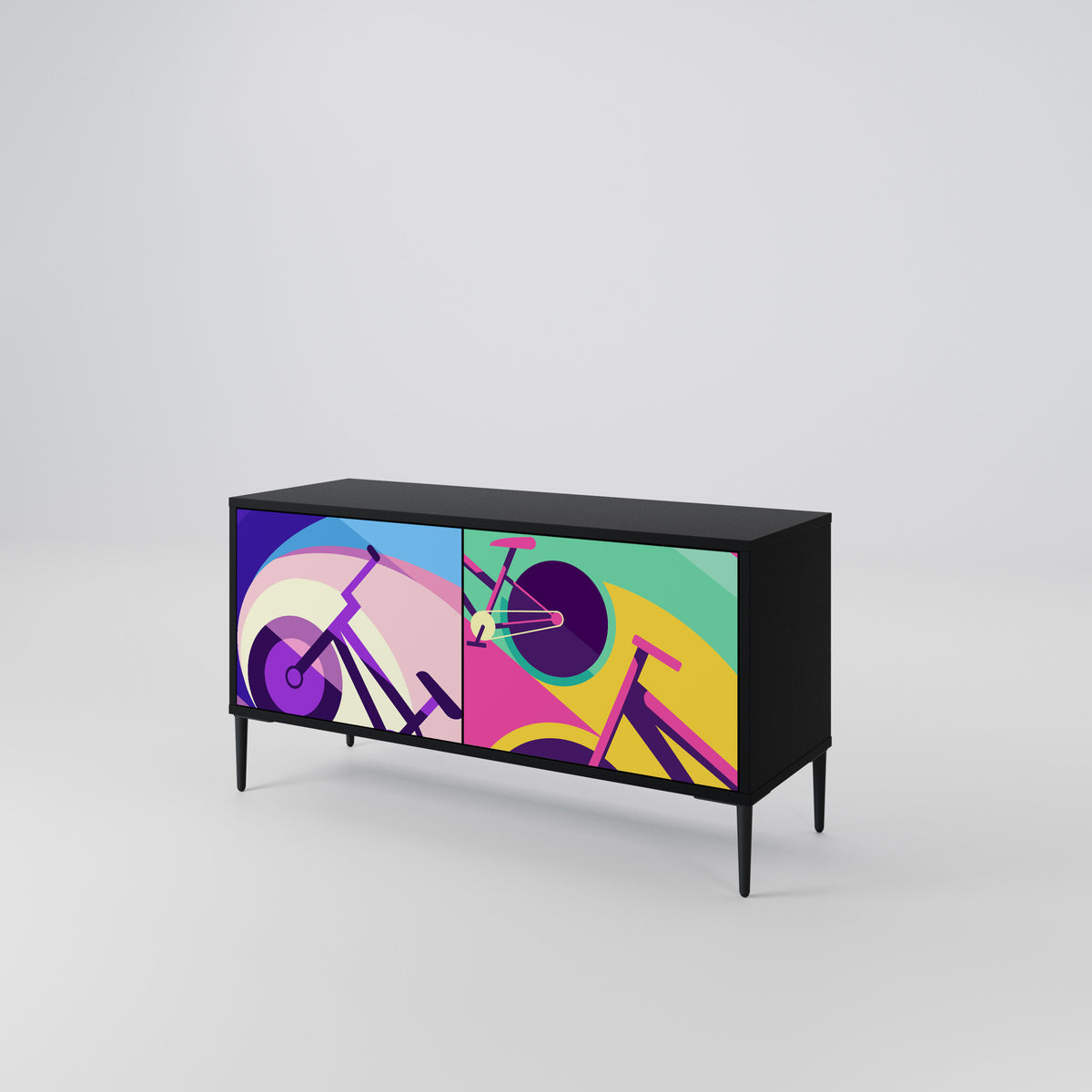 BIKE DREAMS Mueble de TV Compacto de 2 puertas
