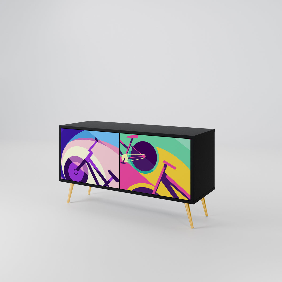BIKE DREAMS Mueble de TV Compacto de 2 puertas