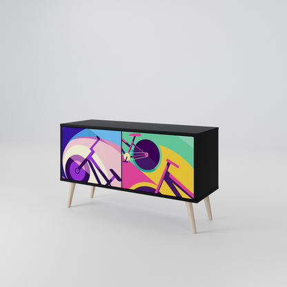BIKE DREAMS Mueble de TV Compacto de 2 puertas