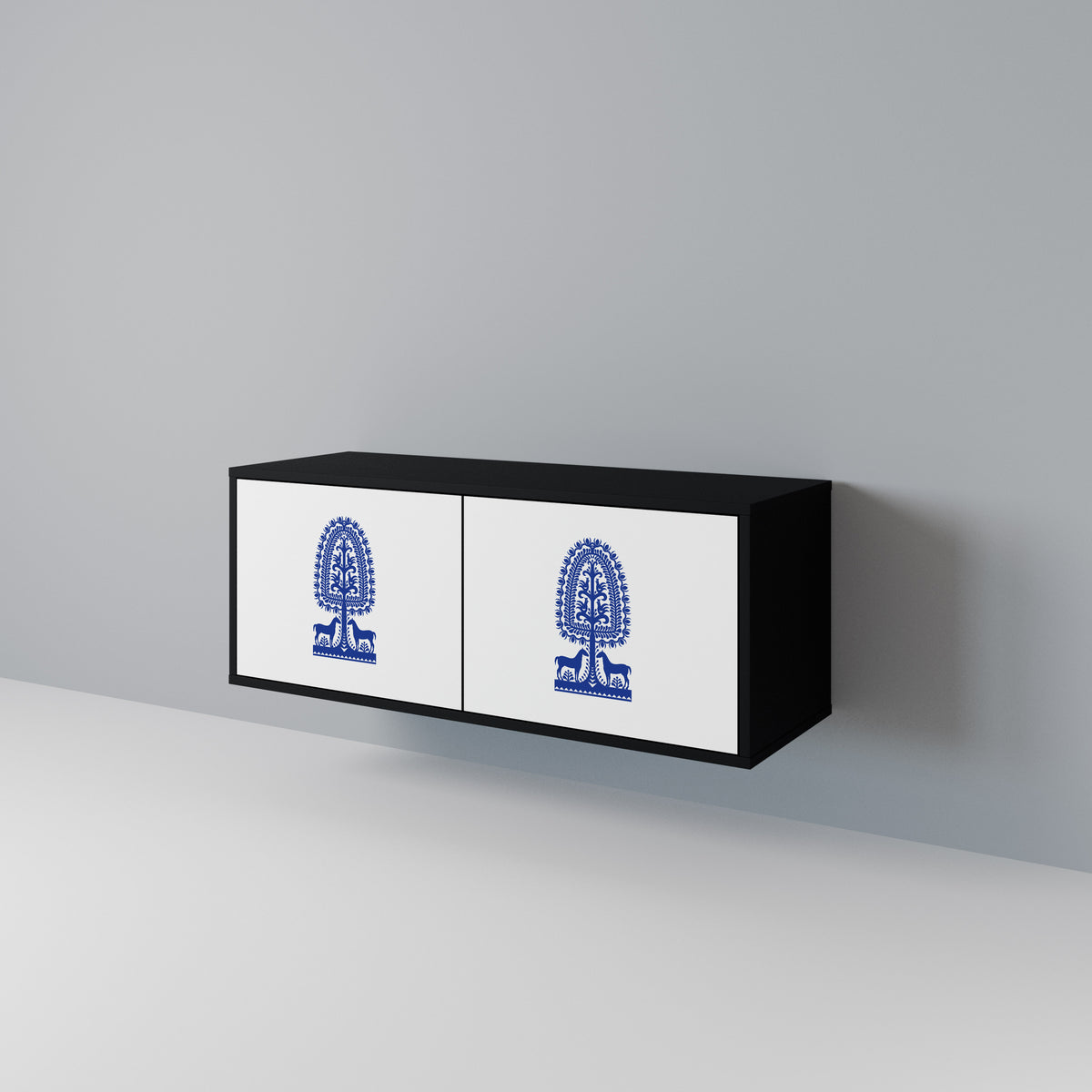 POLISH FOLK ART Mueble de TV Compacto de 2 puertas