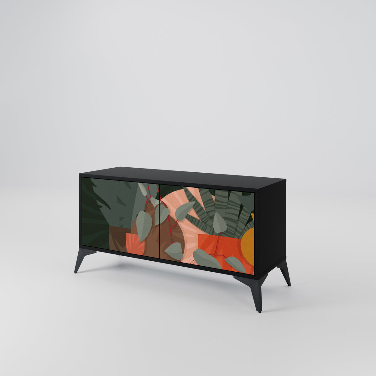 TROPICAL COMPOSITION Mueble de TV Compacto de 2 puertas