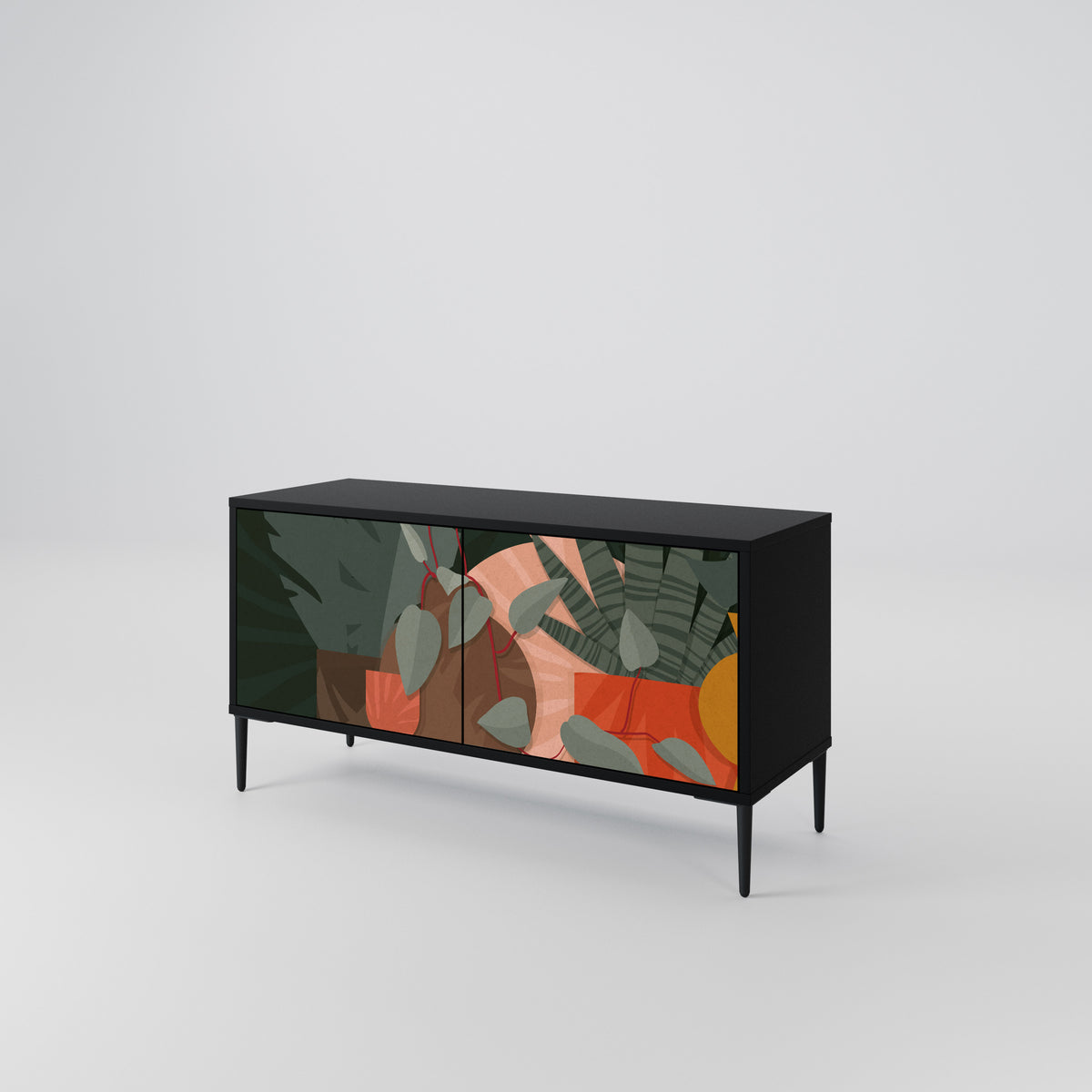 TROPICAL COMPOSITION Mueble de TV Compacto de 2 puertas