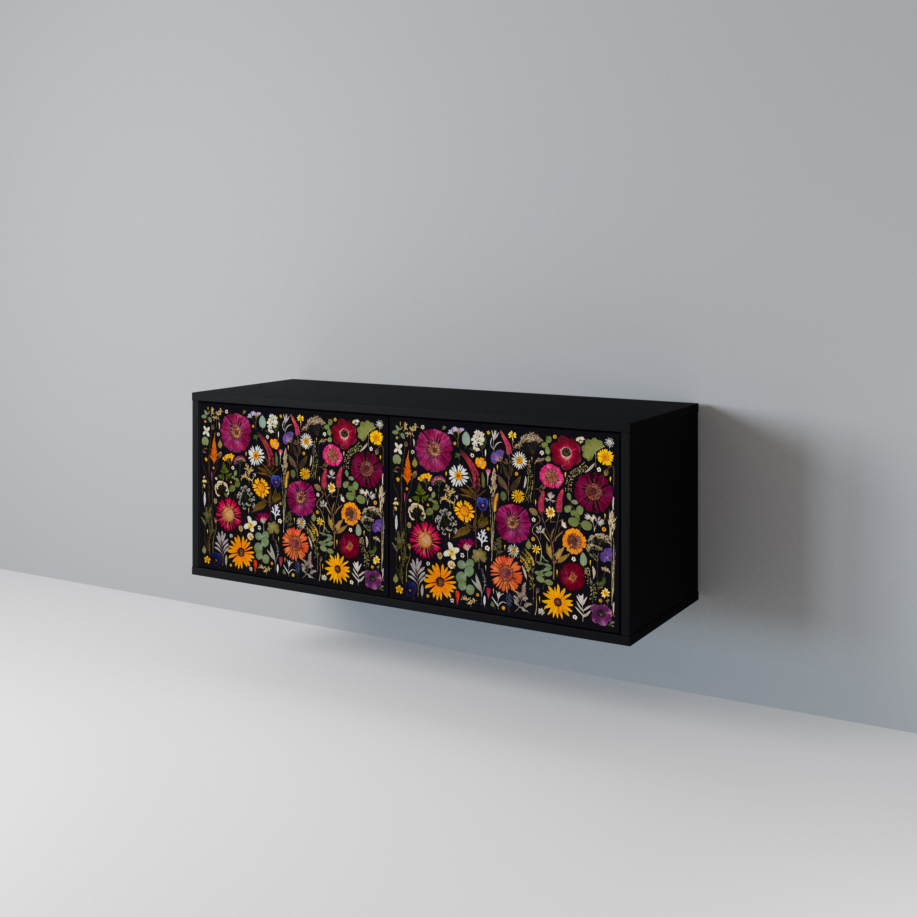 MIDNIGHT GARDEN Mueble de TV Compacto de 2 puertas