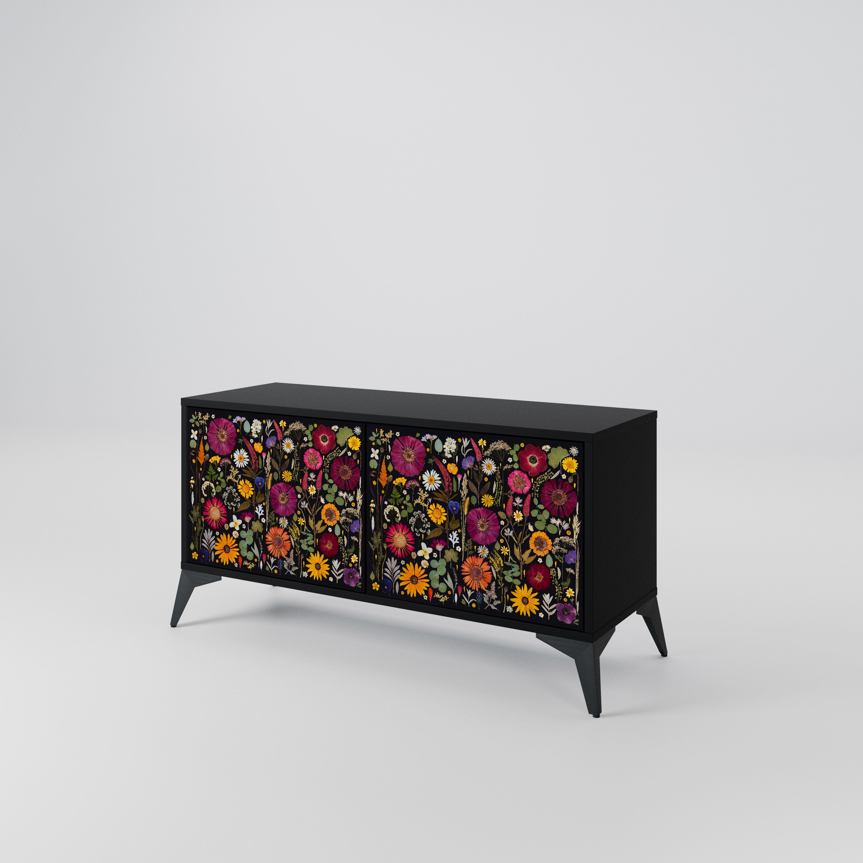 MIDNIGHT GARDEN Mueble de TV Compacto de 2 puertas