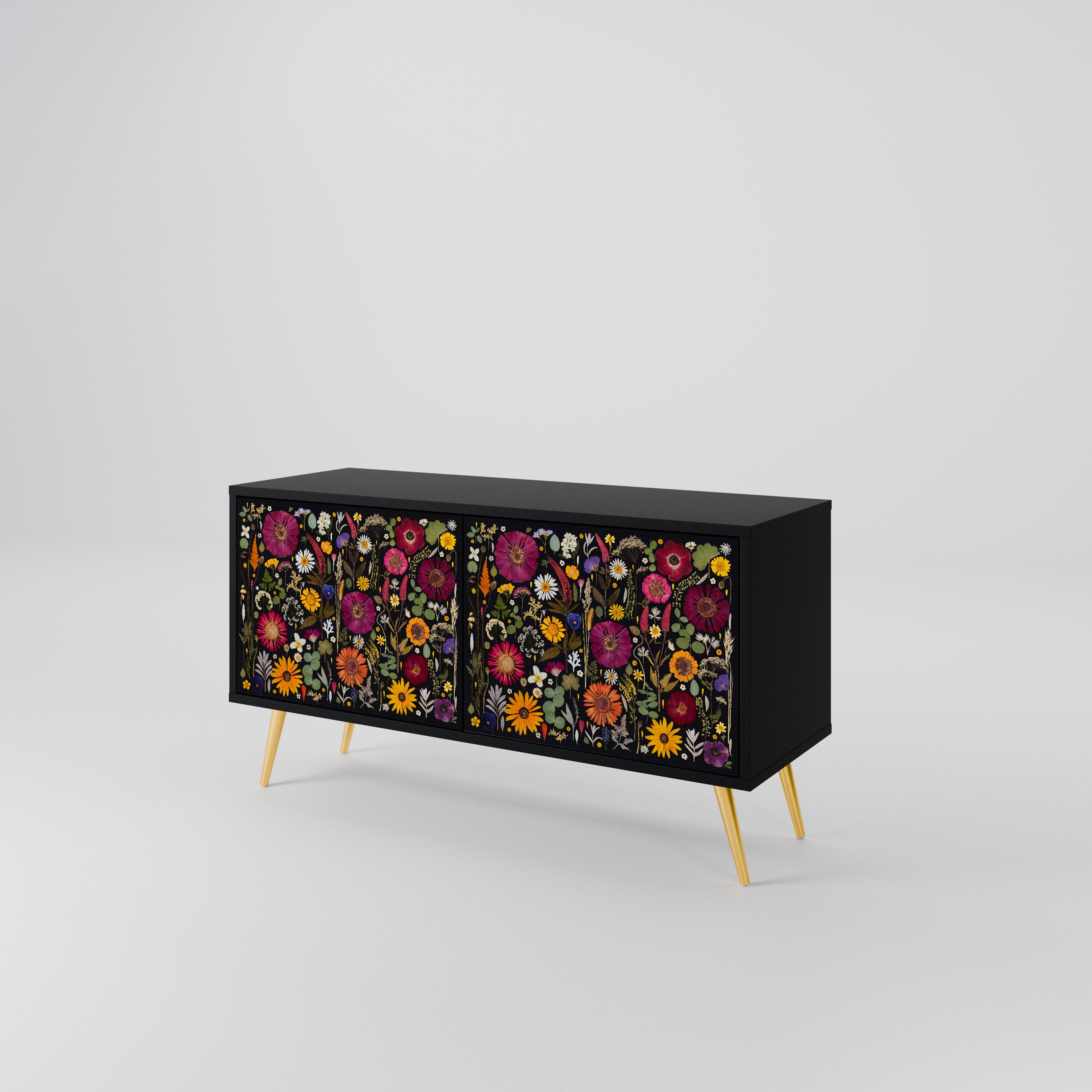 MIDNIGHT GARDEN Mueble de TV Compacto de 2 puertas