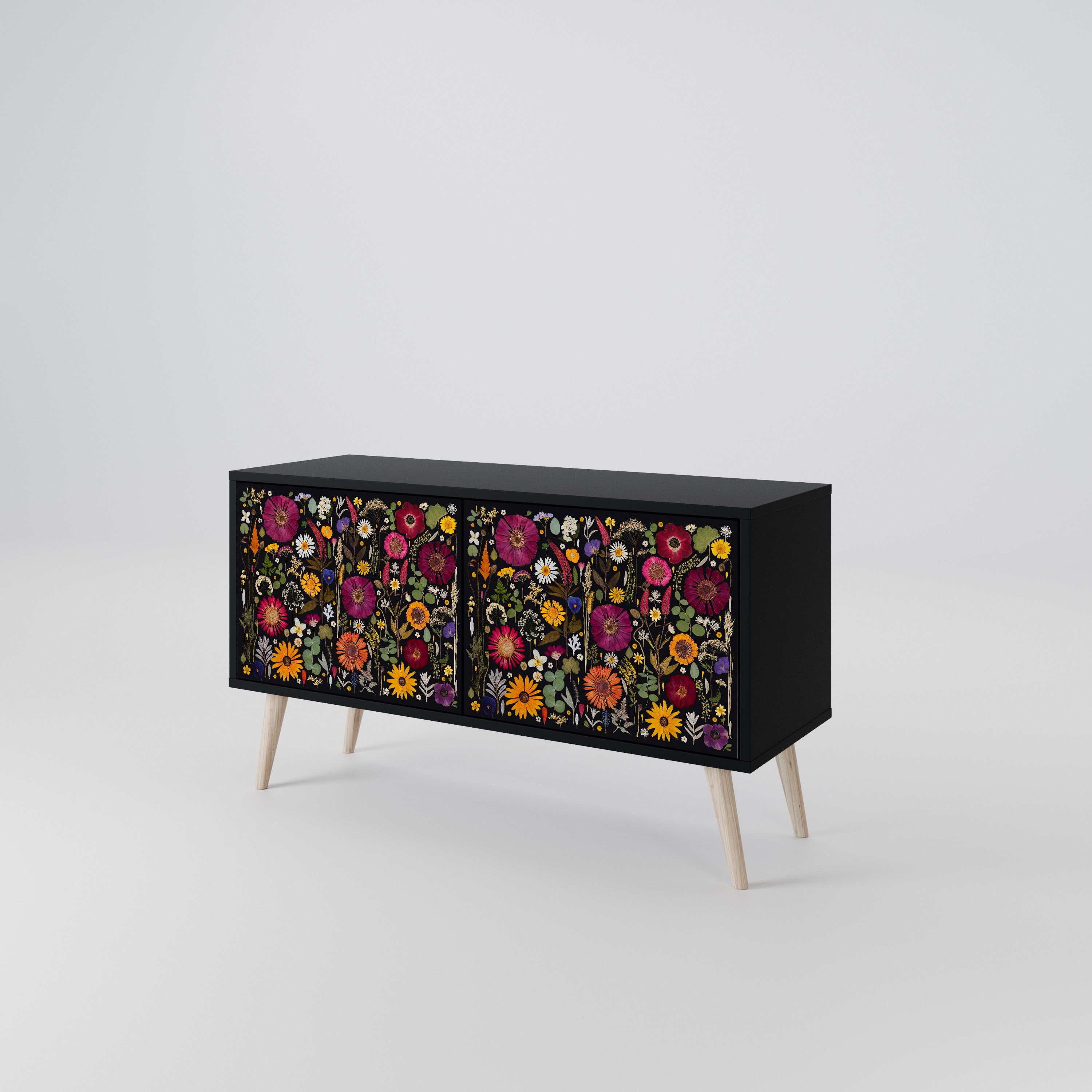 MIDNIGHT GARDEN Mueble de TV Compacto de 2 puertas