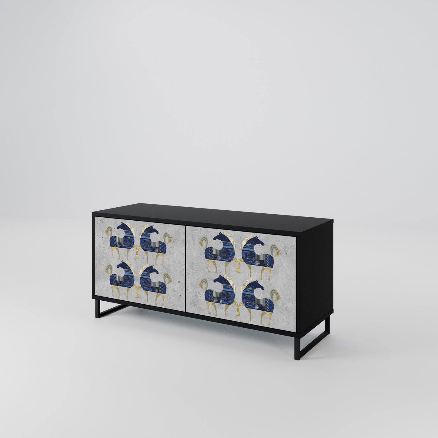 MAJESTIC STEED Mueble de TV Compacto de 2 puertas