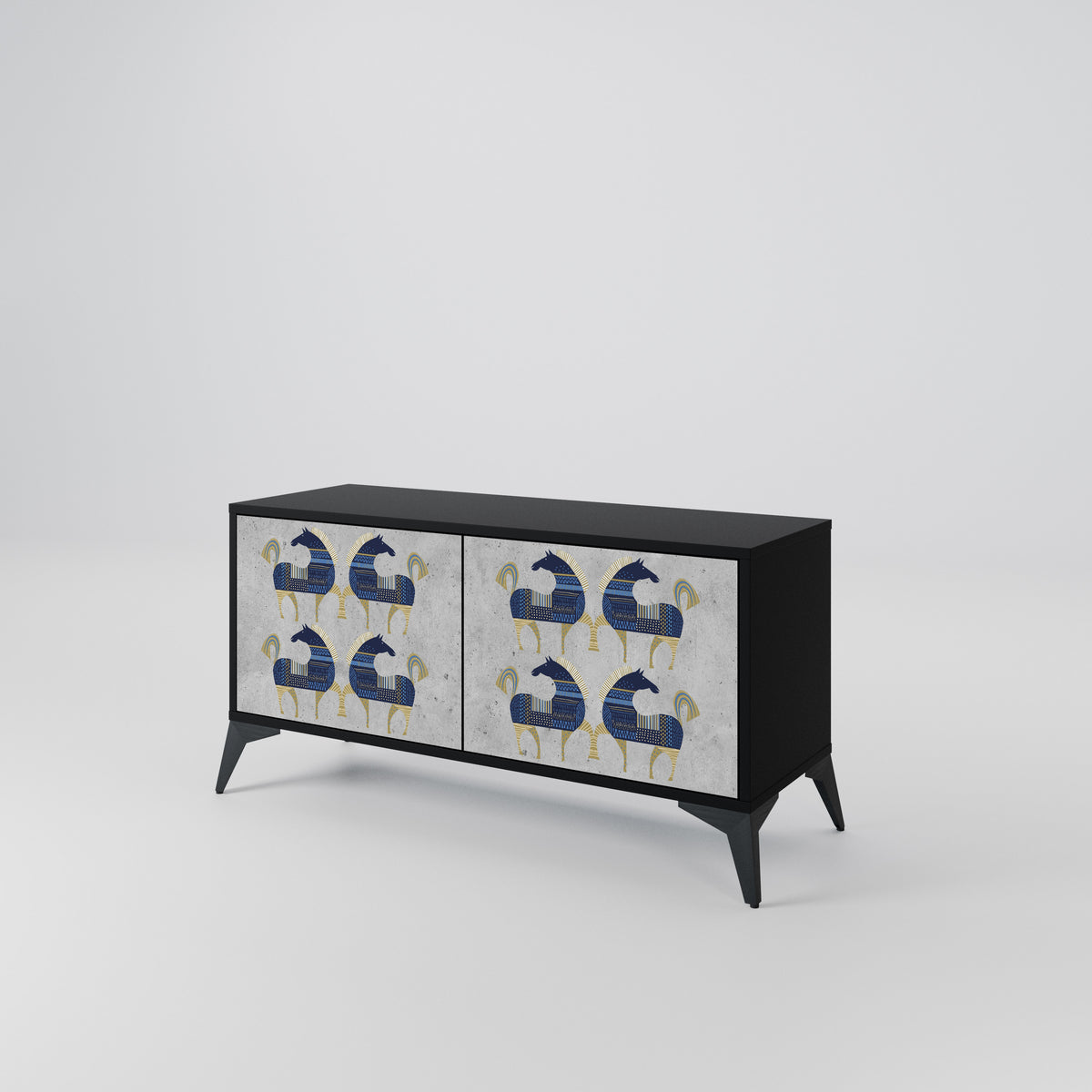 MAJESTIC STEED Mueble de TV Compacto de 2 puertas