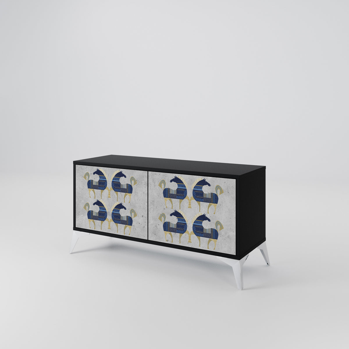 MAJESTIC STEED Mueble de TV Compacto de 2 puertas