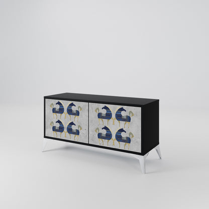 MAJESTIC STEED Mueble de TV Compacto de 2 puertas