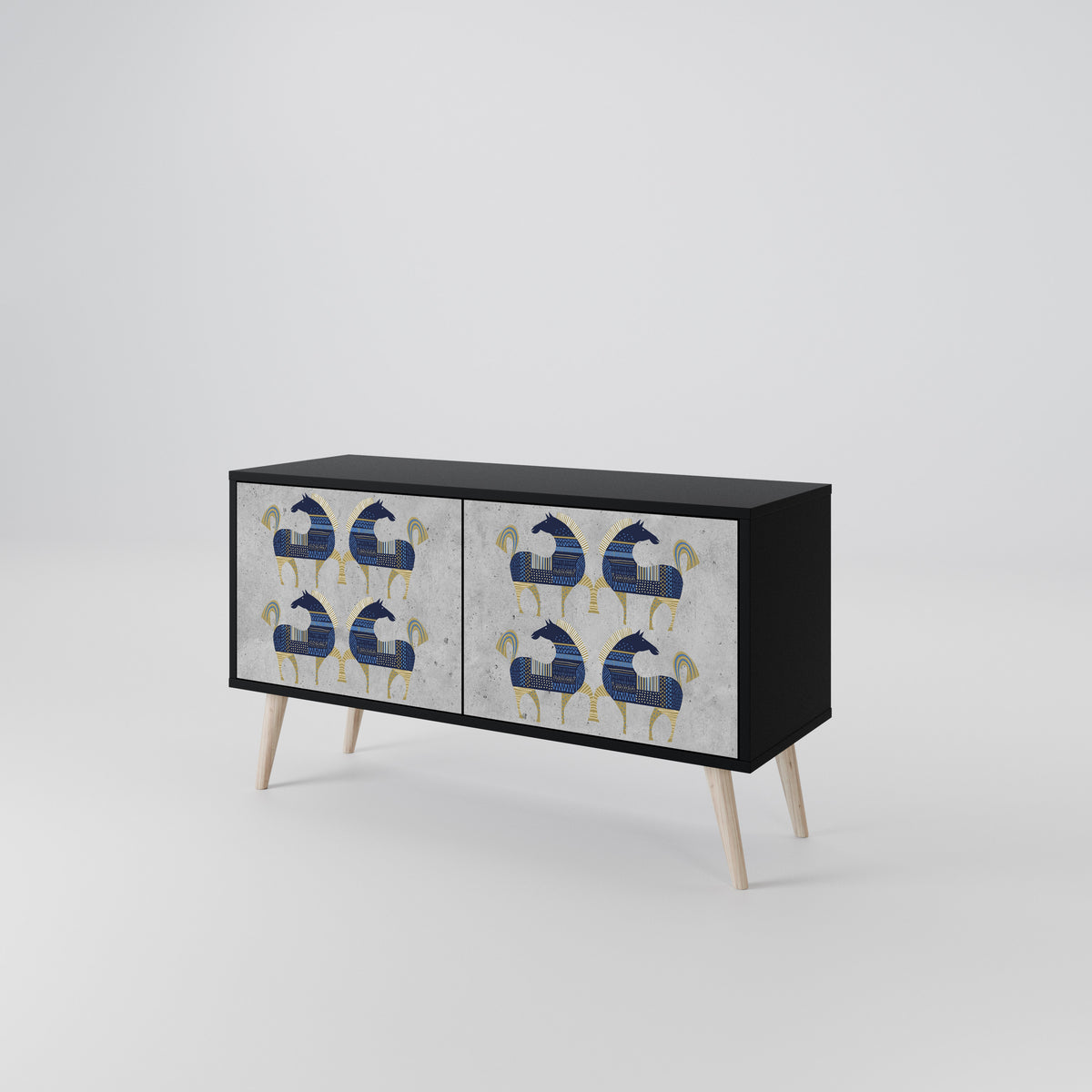 MAJESTIC STEED Mueble de TV Compacto de 2 puertas