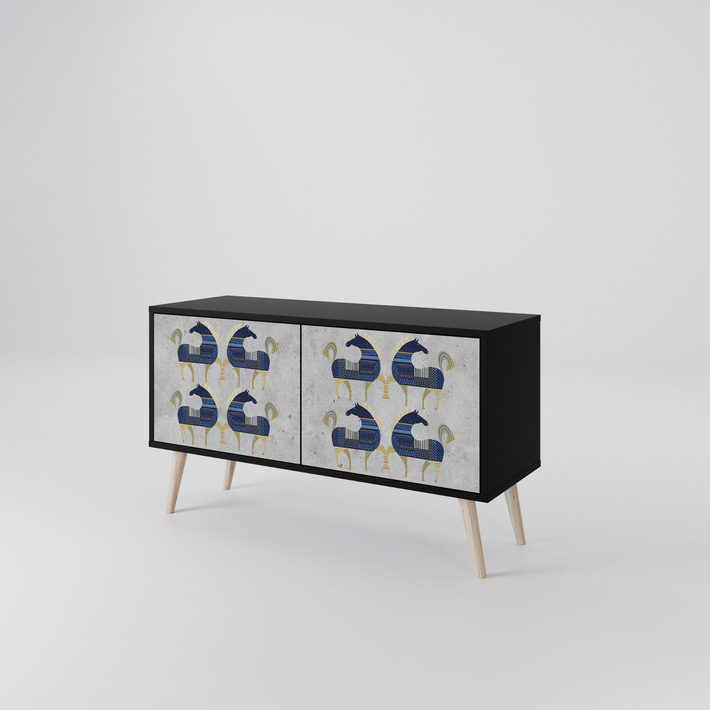 MAJESTIC STEED Mueble de TV Compacto de 2 puertas